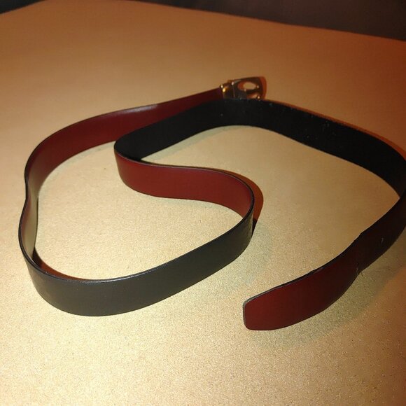 Pierre Cardin Reversible Black Brown 40 Belt Mens Vintage Logo Two Tone Buckle - Picture 9 of 10